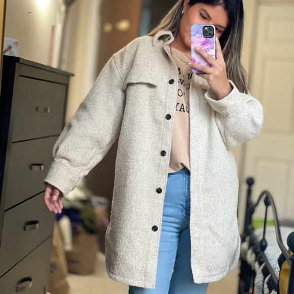 H&M Light beige Shacket NWT - Picture 4 of 11